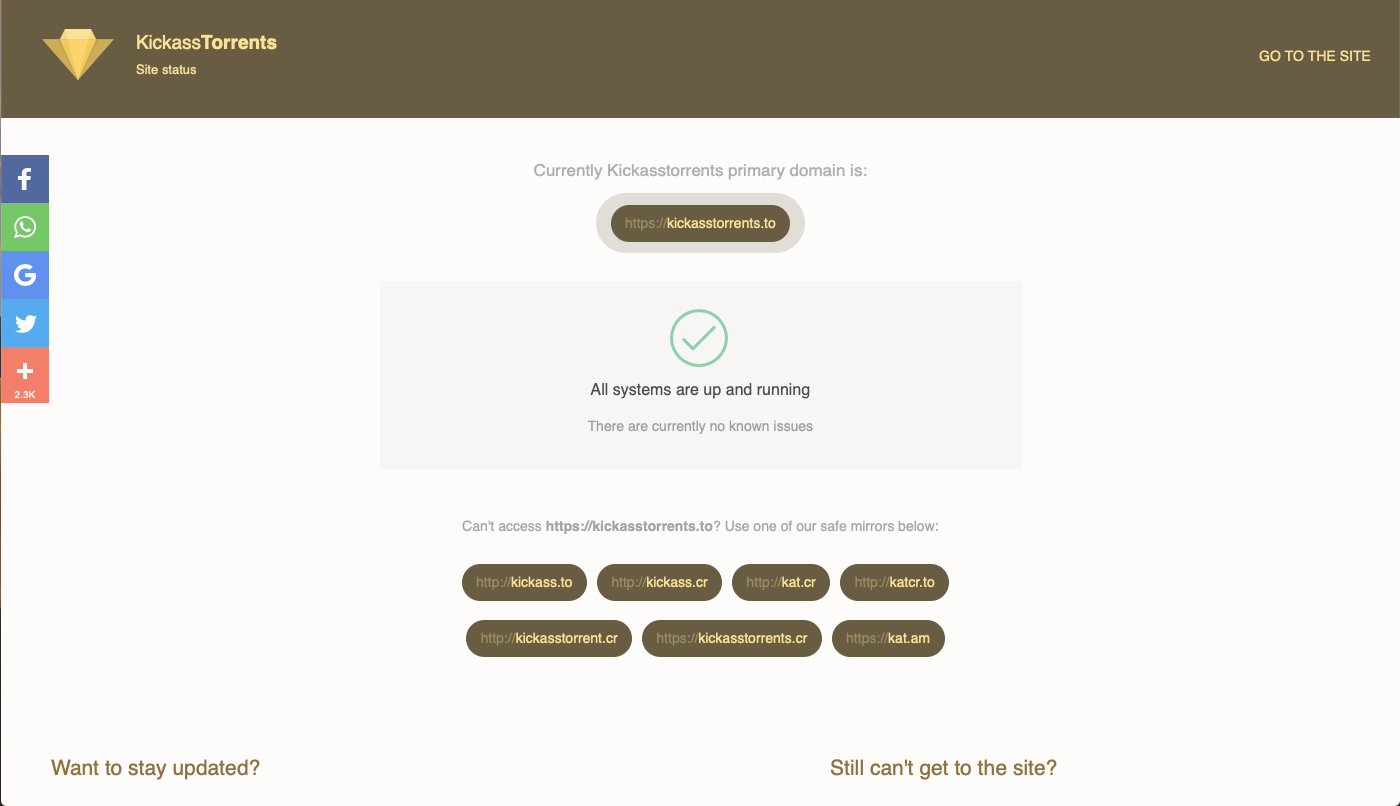 KickassTorrent now unblocked