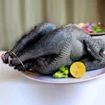 black chicken meat